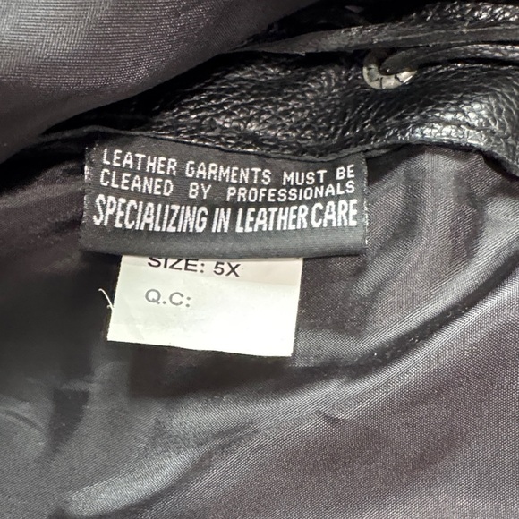 Men's Black Leather Vest with Embroidered Patches - Picture 12 of 13